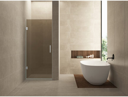 Wiesbaden Less Nisdeur - 700x2000x8mm - Nano Vintage Brons Glas - Chroom