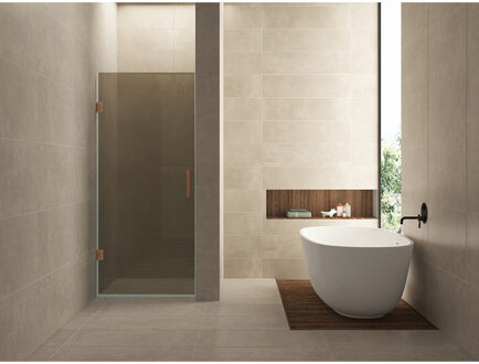 Wiesbaden Less Nisdeur - 700x2000x8mm - Nano Vintage Brons Glas - Geborsteld Brons Koper