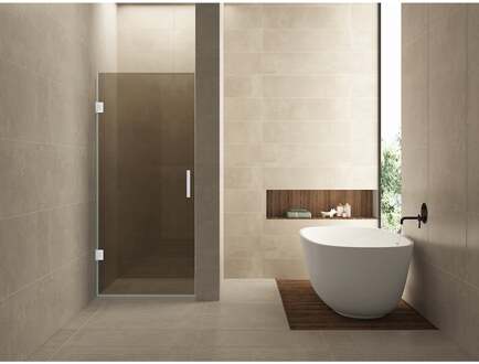 Wiesbaden Less Nisdeur - 700x2000x8mm - Nano Vintage Brons Glas - Mat Wit