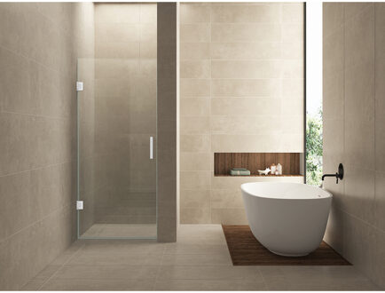 Wiesbaden Less Nisdeur - 900x2000x8mm - NANO - Helder Glas/Mat Wit