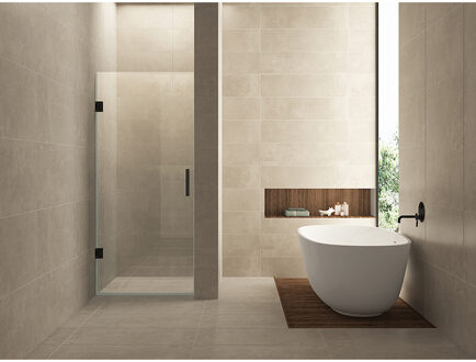 Wiesbaden Less Nisdeur - 900x2000x8mm - NANO - Helder Glas/Mat Zwart