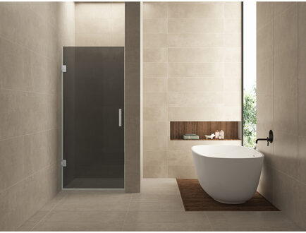 Wiesbaden Less Nisdeur - 900x2000x8mm - Nano - Rookglas - Chroom