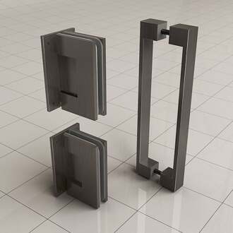 Wiesbaden Less Scharnierset en Greep voor Profielloze Nisdeur - Gunmetal