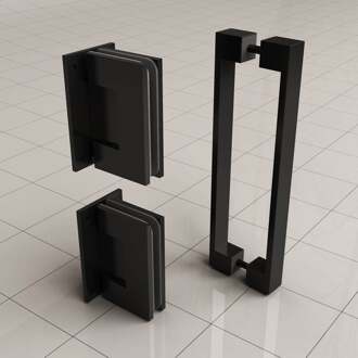 Wiesbaden Less Scharnierset en Greep voor Profielloze Nisdeur - Mat Zwart