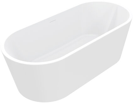 Wiesbaden Libero Vrijstaand Ligbad - 178x80cm - Acryl Mat Wit met Waste Mat Wit