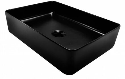 Wiesbaden Link opzetwastafel rechthoek 35x50x14,5 zwart