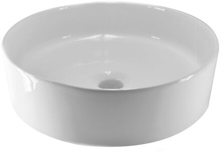 Wiesbaden Link opzetwastafel rond 40x14,5 Wit