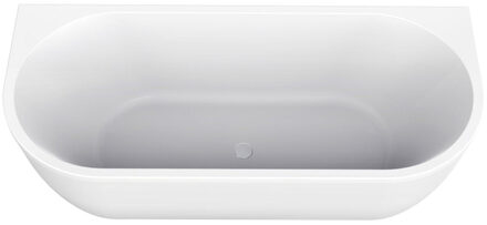 Wiesbaden Liora half vrijstaand ligbad 170 x 75 cm acryl glans wit met waste glans wit 21.3666 Wit glans