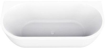 Wiesbaden Liora half vrijstaand ligbad 180 x 80 cm acryl glans wit met waste glans wit 21.3671 Wit glans