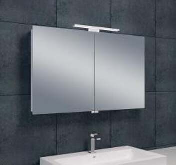 Wiesbaden Luxe spiegelkast + Led verlichting 100x60x14cm Aluminium