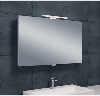 Wiesbaden Luxe spiegelkast + Led verlichting 100x60x14cm Aluminium