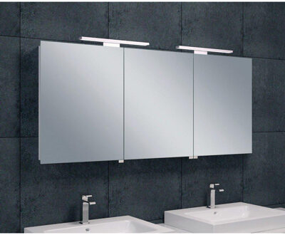 Wiesbaden Luxe spiegelkast + Led verlichting 140x60x14cm Aluminium