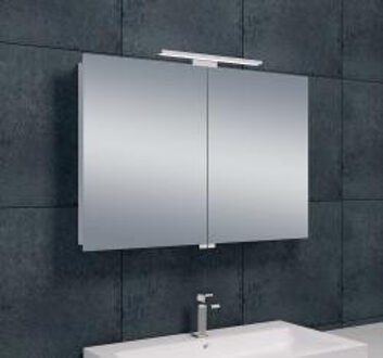 Wiesbaden Luxe spiegelkast + Led verlichting 90x60x14cm Aluminium