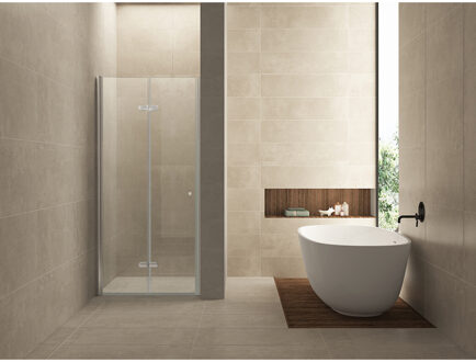 Wiesbaden Maki Nisdeur Vouwbaar Links - 900x2000x8mm- NANO - Helder Glas/Chroom