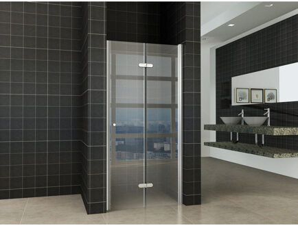 Wiesbaden Maki Nisdeur Vouwbaar Rechts - 800x2000x8mm- NANO - Helder Glas/Chroom