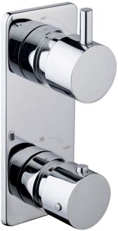 Wiesbaden Mueller Round inbouw 2-wegs douchethermostaat chroom