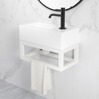 Wiesbaden Nick frame voor fontein 395 x 150 x 215 mm mat wit 39.3536 Wit mat