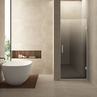 Wiesbaden Nisdeur Rechts Wiesbaden Less 70x200 cm 8 mm Nano Spiegelrook- Naar Helder Glas Chroom