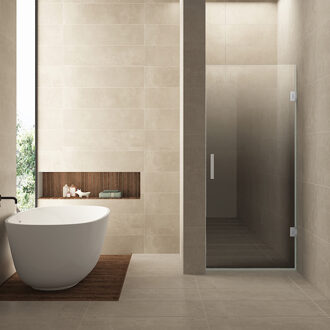 Wiesbaden Nisdeur Rechts Wiesbaden Less 80x200 cm 8 mm Nano Spiegelrook- Naar Helder Glas Geborsteld Staal