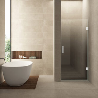 Wiesbaden Nisdeur Rechts Wiesbaden Less 90x200 cm 8 mm Nano Spiegelrook- Naar Helder Glas Mat Wit