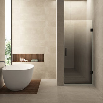 Wiesbaden Nisdeur Rechts Wiesbaden Less 90x200 cm 8 mm Nano Spiegelrook- Naar Helder Glas Mat Zwart