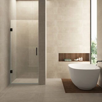 Wiesbaden Nisdeur Wiesbaden Less 70x200 cm 8 mm Nano Helder Glas Mat Zwart