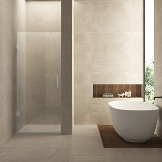 Wiesbaden Nisdeur Wiesbaden Less 80x200 cm 8 mm Nano Helder Glas Chroom