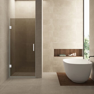 Wiesbaden Nisdeur Wiesbaden Less 80x200 cm 8 mm Nano Vintage Brons Glas Mat Wit