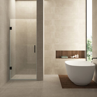 Wiesbaden Nisdeur Wiesbaden Less 90x200 cm 8 mm Nano Helder Glas Mat Zwart