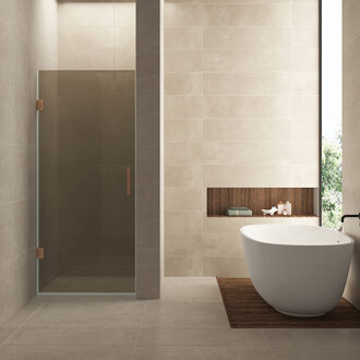 Wiesbaden Nisdeur Wiesbaden Less 90x200 cm 8 mm Nano Vintage Brons Glas Geborsteld Brons Koper