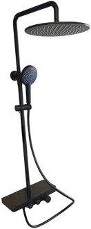 Wiesbaden Nuovo opbouw doucheset met planchet mat zwart