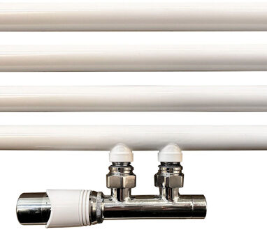 Wiesbaden Onderblok Set Wiesbaden Riko Haaks Links Compleet 16x2 cm en 15 mm Knel Chroom Wit