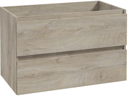 Wiesbaden Onderkast Wiesbaden Alvara 80x46 cm 2 Laden 1 Uitsparing Grijs Eiken