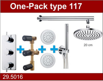 Wiesbaden One-Pack Inbouwthermostaatset - Type 117 - CHR