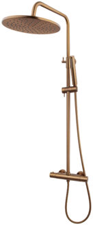 Wiesbaden Opbouw Thermostatische Regendoucheset Wiesbaden Caral Geborsteld Brons Koper