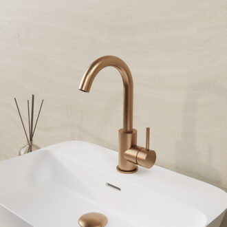 Wiesbaden Opbouw Wastafelkraan Wiesbaden Caral Met Draaibare Uitloop Geborsteld Brons Koper