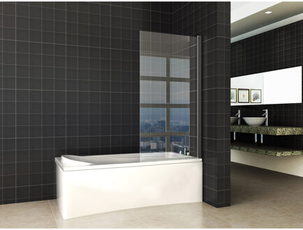 Wiesbaden Orbit Badwand Draaibaar - 800x1500x6mm - NANO - Helder Glas/Mat Zwart