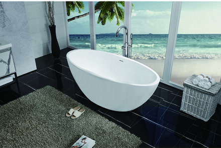 Wiesbaden Oval Vrijstaand Ligbad - 170x78cm - Acryl Mat Wit met Waste Mat Wit