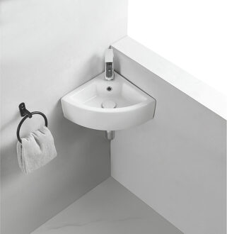 Wiesbaden Pallas - Hoekfontein - 44.5x32.5x13cm - Keramiek Glans Wit