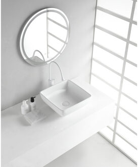 Wiesbaden Piazza Waskom Vierkant - 40x40x15cm - Keramiek - Glans Wit