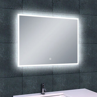 Wiesbaden Quatro LED Badkamerspiegel 80x60cm - Dimbaar met Spiegelverwarming Helder/Koud wit