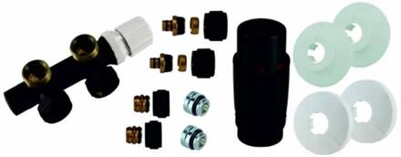 Wiesbaden Radiator Onderblok Haaks Rechts Mat Zwart