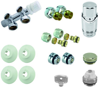 Wiesbaden Radiator Onderblok Set Riko Haaks Rechts