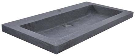 Wiesbaden Raw Wastafel Enkel met 1 Kraangat - 80x46x5cm - Hardsteen Gezoet