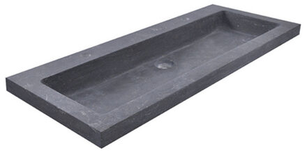 Wiesbaden Raw Wastafel Enkel met 2 Kraangaten - 100x46x5cm - Hardsteen Gezoet