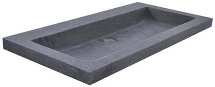 Wiesbaden Raw Wastafel Enkel zonder Kraangat - 80x46x5cm - Hardsteen Gezoet