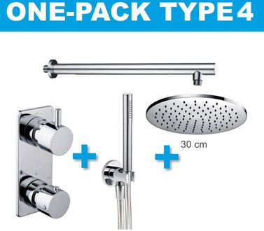 Wiesbaden Regendouche - Type 4 - Inbouw - Complete set - Rond - ø 30 cm