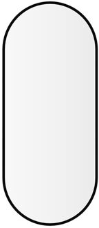 Wiesbaden Renk Spiegel met Lijst - Ovaal - 30x70cm - Mat Zwart