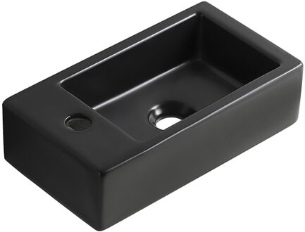 Wiesbaden Rhea M fontein links 40 x 22 x 11 cm keramiek mat zwart 32.1495 Zwart mat