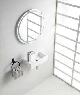 Wiesbaden Rhea M - Fontein - Links - 40x22x11cm- Keramiek - Glans Wit